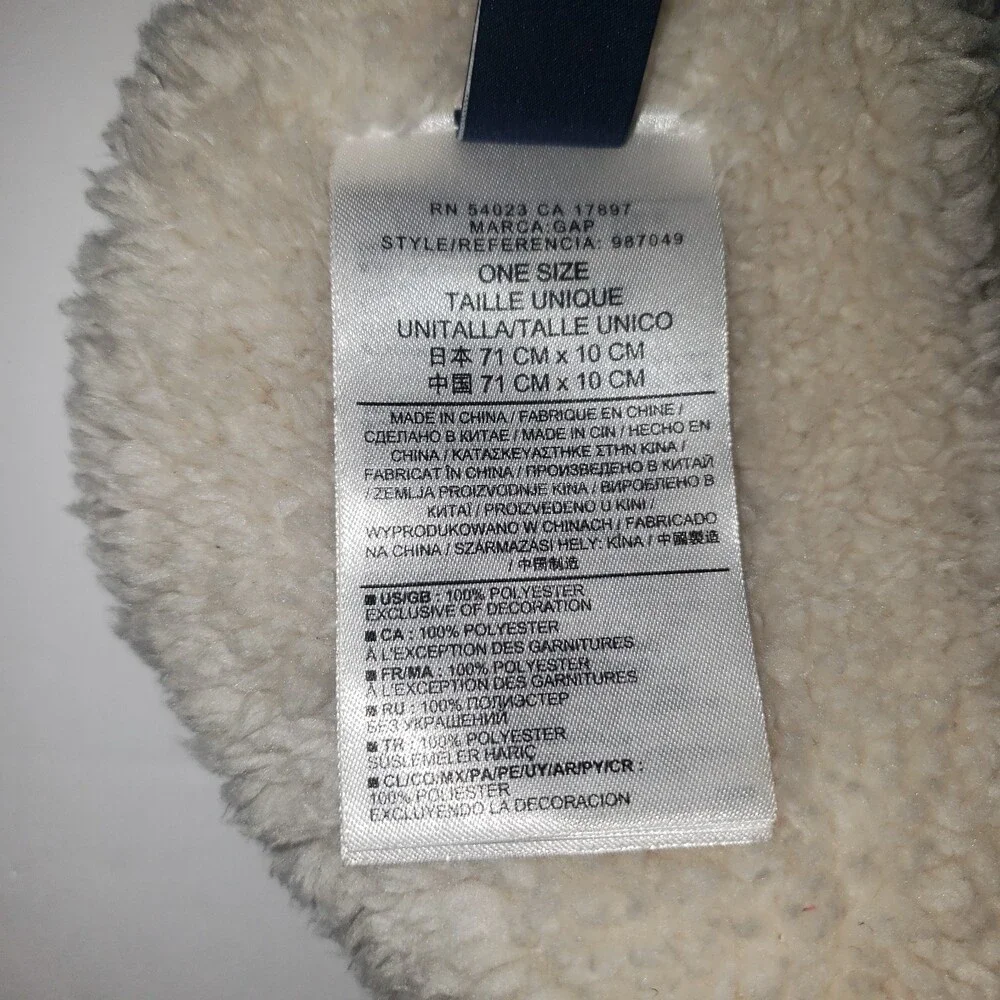 BABY GAP White Teddy Bear Scarf